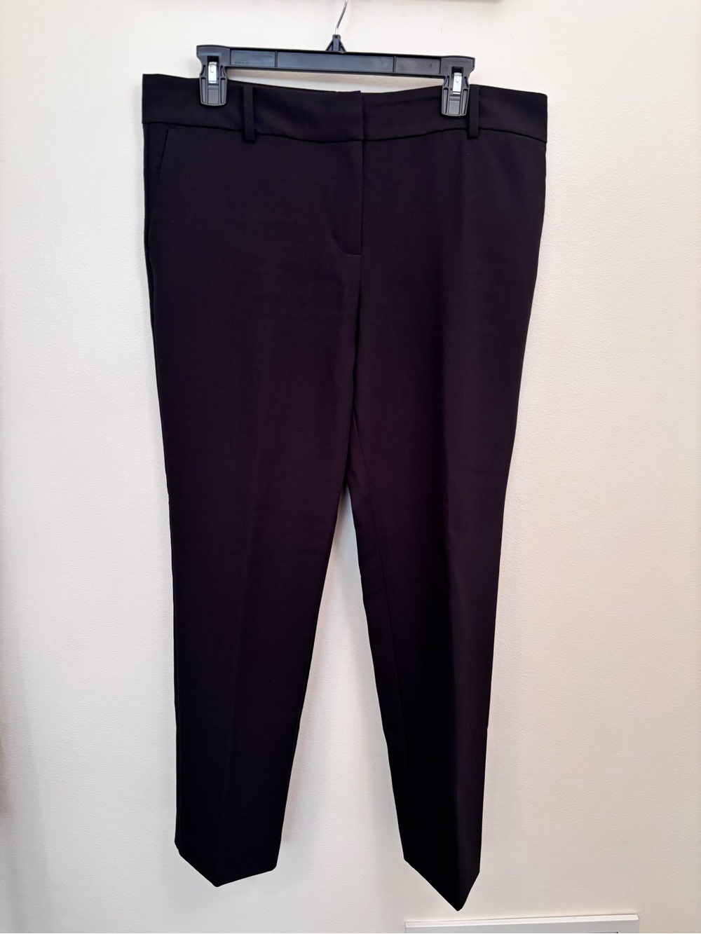 Ann Taylor Black Tailored Straight-Leg Trousers